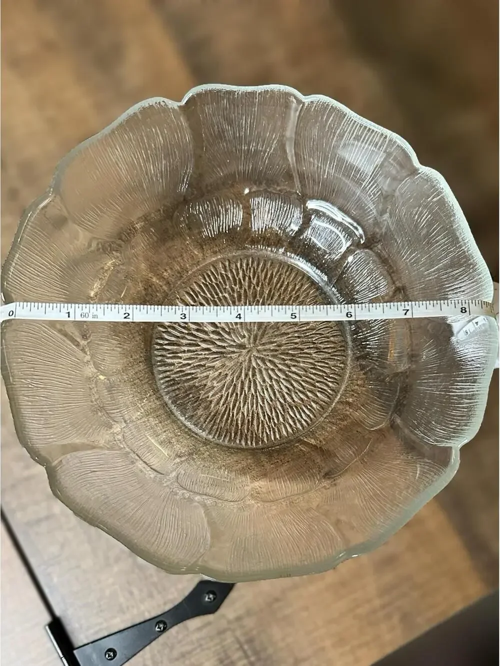 Vintage Clear Glass Floral Shaped Decorative Bowl - 8 Inch Diameter